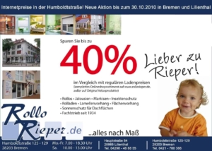 Anzeige zur aktuellen Preisaktion in der Humboldtstraße