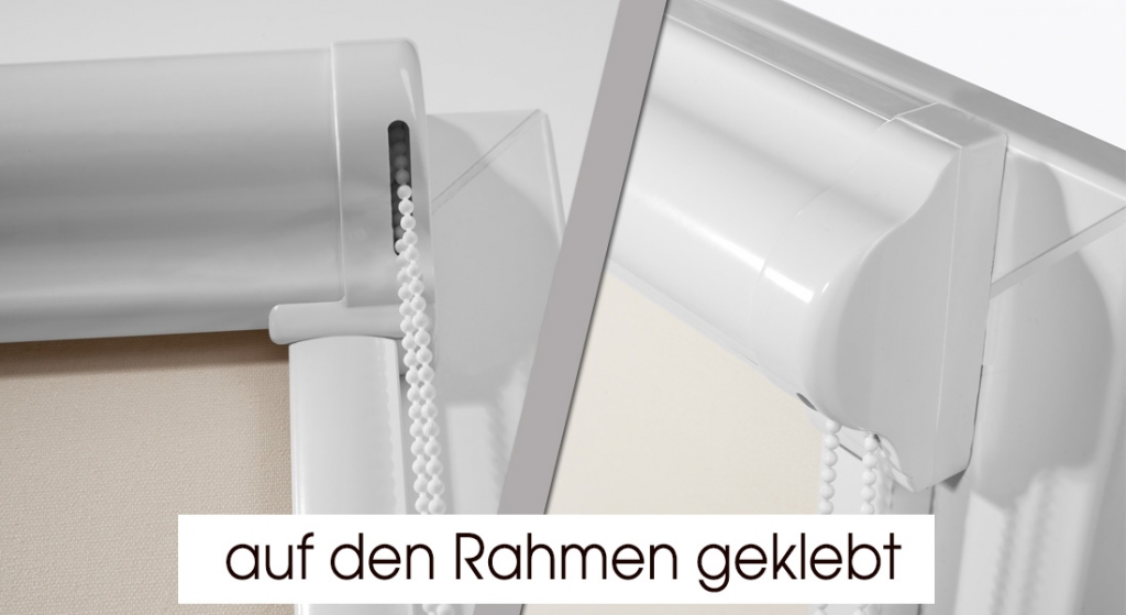 Minikassettenrollos auf den Fensterrahmen geklebt