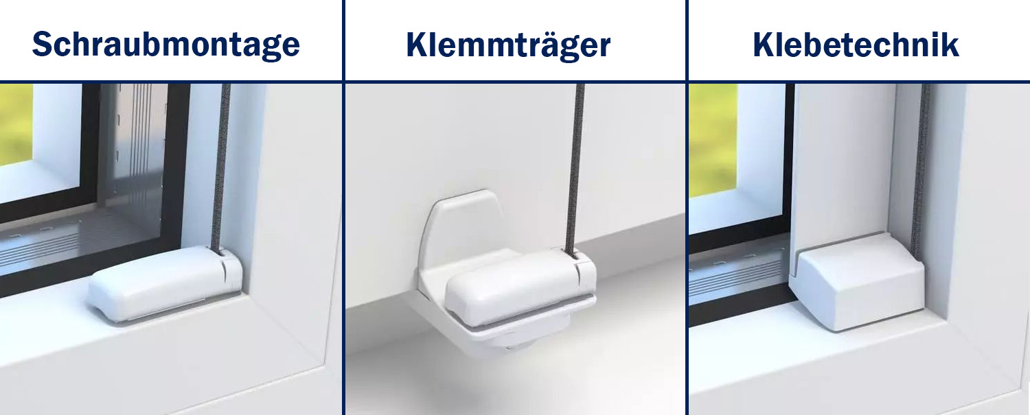 Wir bieten viele verschiedene Montagemöglichkeiten an, mit denen Sie Ihre Plissees ohne Probleme einfach selber montieren können.