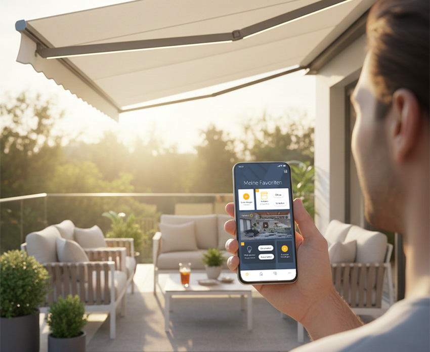 Sonnenschutz auf Knopfdruck: Genießen Sie maximalen Komfort durch die intelligente App-Steuerung Ihrer Markise