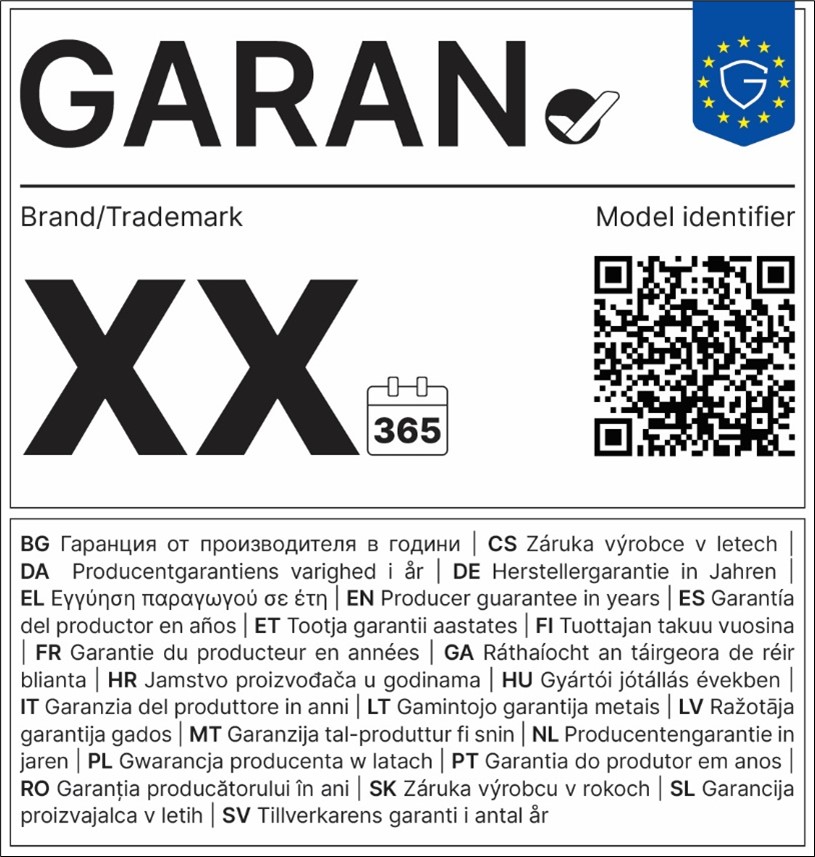 GARAN Label Blanko Beispiel