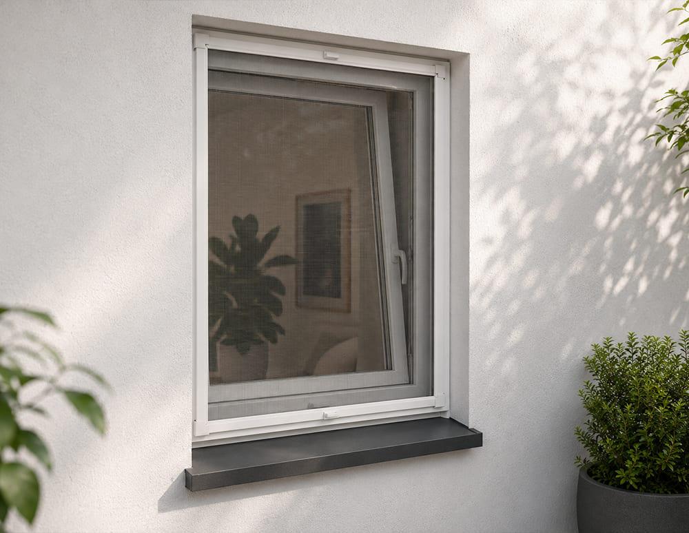 Dezenter Spannrahmen am Fenster