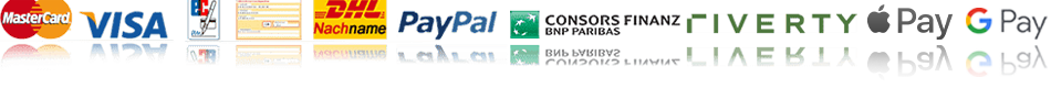Zahlungsmöglichkeiten - Mastercard, Visa, Lastschrift, Vorkasse und Nachnahme Zahlungsmöglichkeiten - Mastercard, Visa, Lastschrift, Vorkasse