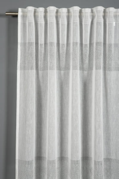 Schal mit Gardinenband, Etamine, natur
