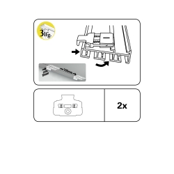 Deckenclip für 3-läufige Flächenvorhangschiene Atlanta, weiß