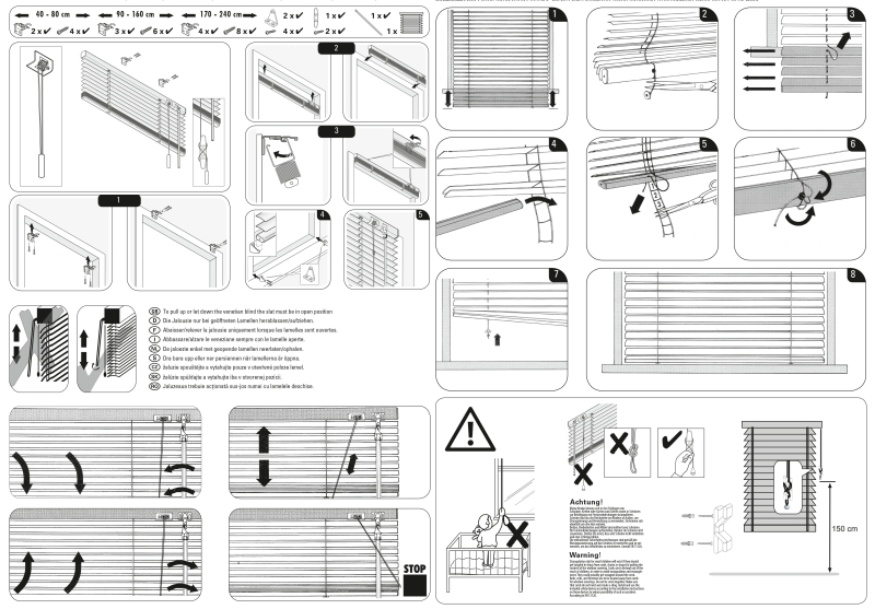 Alu Jalousie Mocca 50x160cm | Lamellenbreite 25mm | Wand- & Deckenmontage