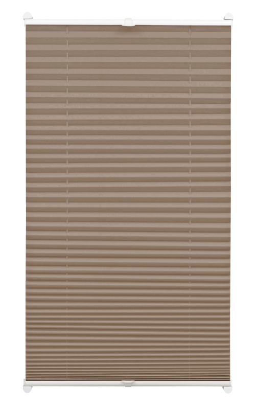 Easyfix Plissee mit 2 Bedienschienen, ohne Bohren, taupe