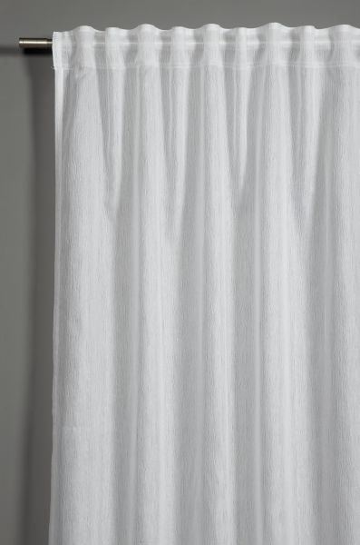 Schal mit Gardinenband Jacquard- Voile weiß